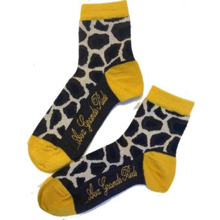 Chaussette courtes hiver Berthe aux grands Pieds Girafe laine et coton
