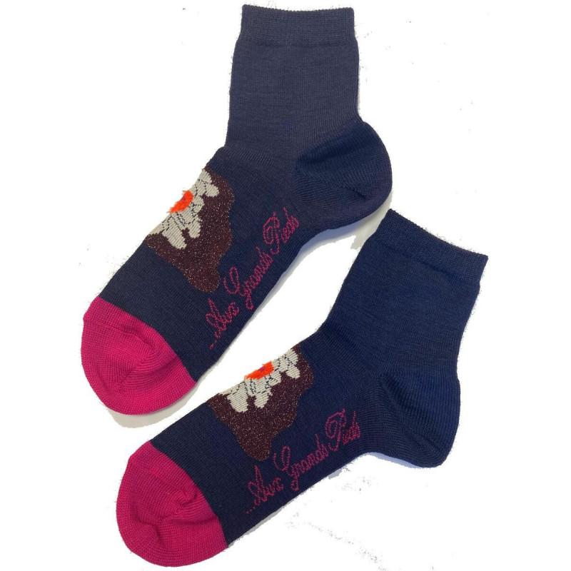 Chaussettes courtes hiver Berthe aux grands Pieds pistil fleuri