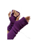 Mitaines Berthe Aux grands Pieds cote en laine Prune