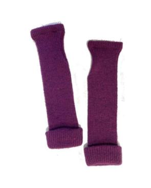 Mitaines Berthe Aux grands Pieds cote en laine Prune