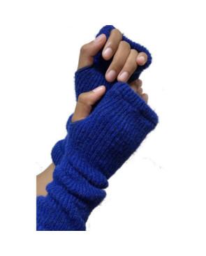 Mitaines Berthe aux grands Pieds Laine Mohair Bleu