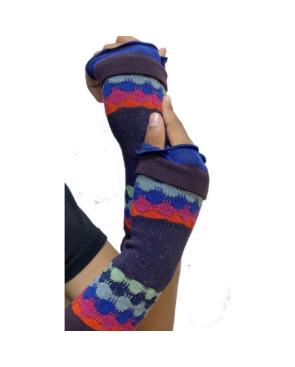 Mitaines Coton Berthe aux Grands Pieds Tuiles catalanes violette marine