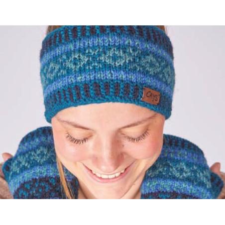 Bandeau Norvegien Cronert Laine et polaire bleu