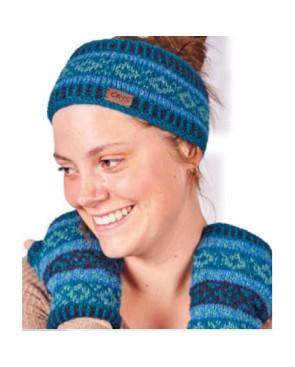 Mitaines Norvégien Cronert laine et polaire bleues