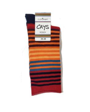 Chaussettes Cronert Sans compression Multi Rayures rouges oranges