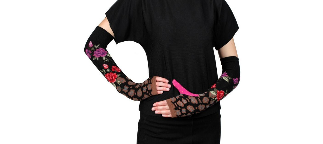 Mitaines fil de joie Patchwork panthére fleurie