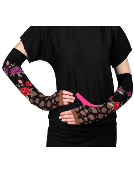 Mitaines fil de joie Patchwork panthére fleurie