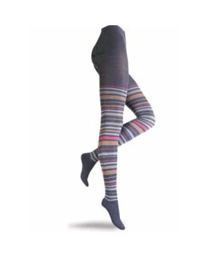 Collant rayures Laine Angora tendance San Giacomo Bleu