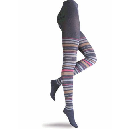Collant rayures Laine Angora tendance San Giacomo Bleu