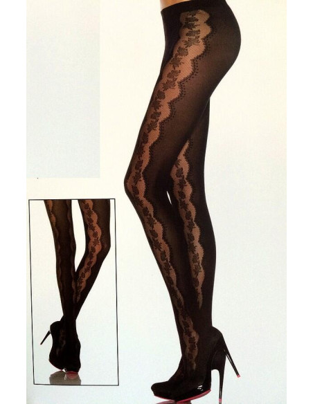 Collant Opaque Ajouré fleuri