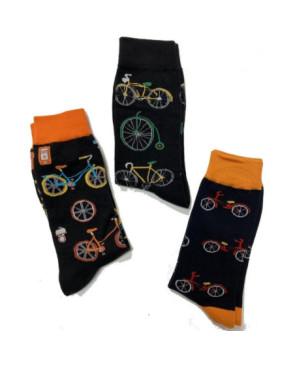 Coffret de 3 paires de  Chaussettes vélos rigolos
