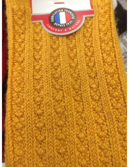 Mi bas laine Torsadée Labonal moutarde