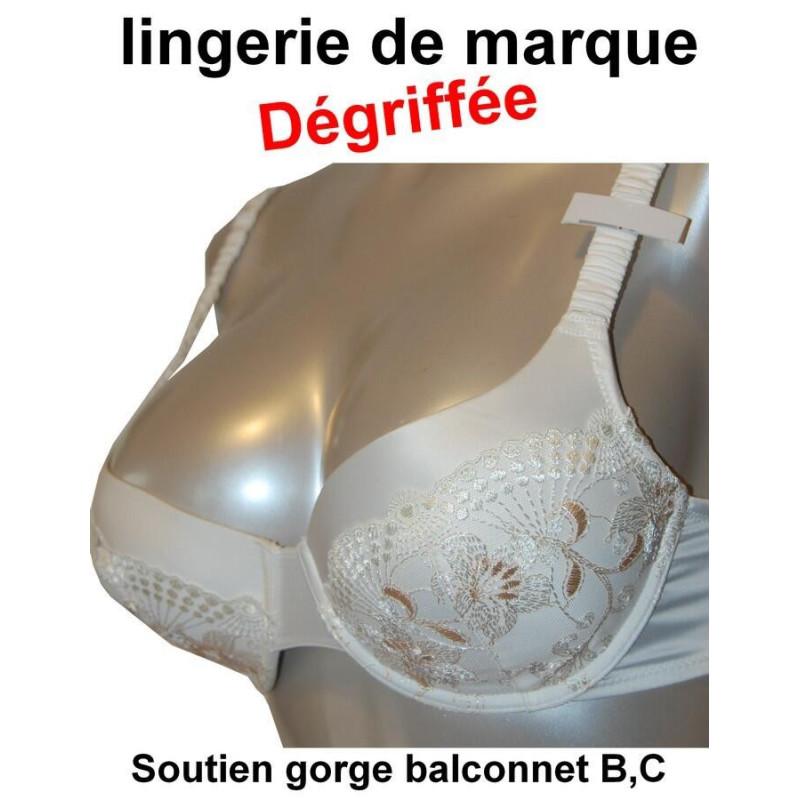 Dégriffé Soutien gorge balconnet Dentelle ivoire