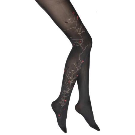 Collant Berthe aux Grands Pieds Arbre oiseaux fleurs rouges