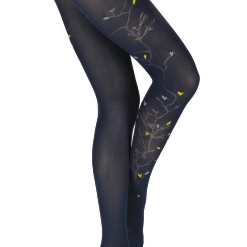 Collant Berthe aux Grands Pieds Arbre Marine fleurs jaune