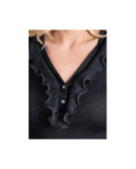 Chemise Moretta Laine et soie Col V Strass voilette Chemise Moretta Laine et soie Col V Strass voilette