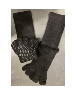 Chaussettes 5 Doigts cotes Noires love Yoga