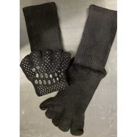 Chaussettes 5 Doigts cotes Noires love Yoga
