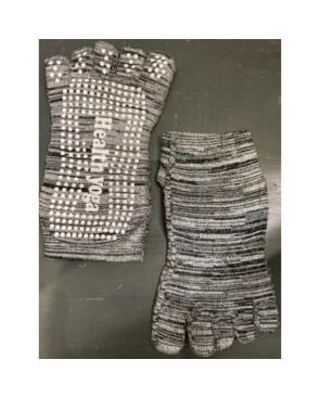 Chaussettes 5 Doigts Yoga Gris Anti dérapant