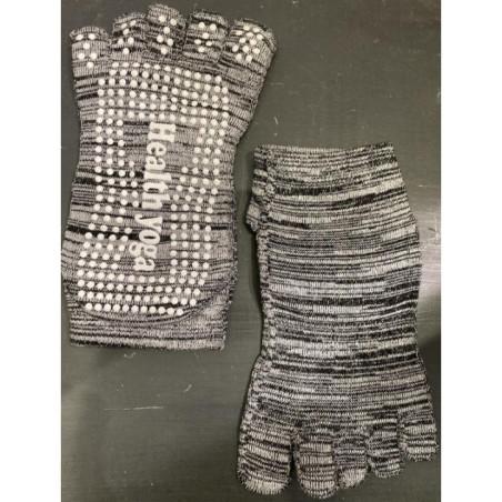 Chaussettes 5 Doigts Yoga Gris Anti dérapant