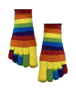 Chaussettes-5-Doigts-Rayures-Multi-coton
