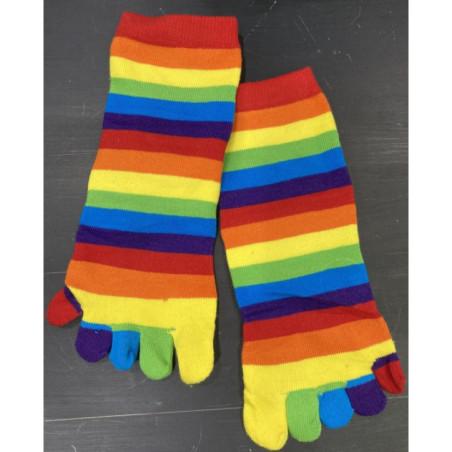 Chaussettes 5 Doigts Rayures Multi coton