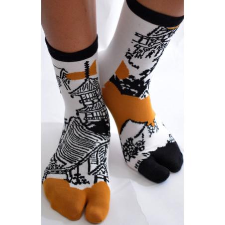Chaussettes Japonaises Asymétriques Village traditionnel