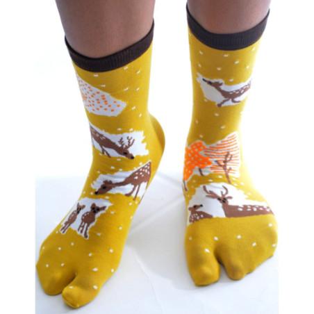 Chaussettes Japonaises coton Biche et Faon