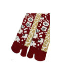 Chaussettes Japonaises bordeaux arbre fleurs blanches