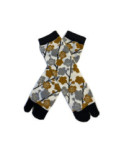 Chaussettes Japonaises coton bouquet feuilles d'hiver