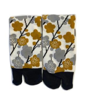 Chaussettes Japonaises coton bouquet feuilles d'hiver