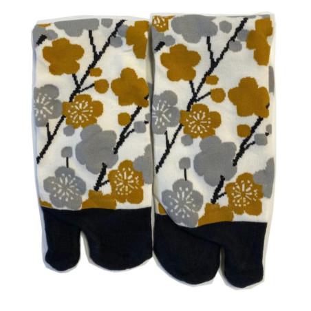 Chaussettes Japonaises coton bouquet feuilles d'hiver