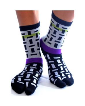 Chaussettes-japonaises-coton-les-petits-caprices-brique-psychédéliques-face