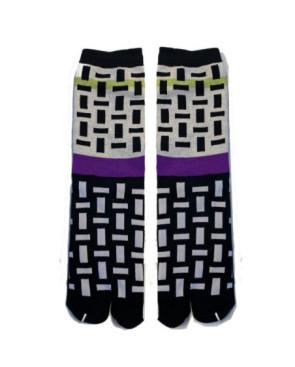  Chaussettes Japonaises Briques Psychédéliques noires