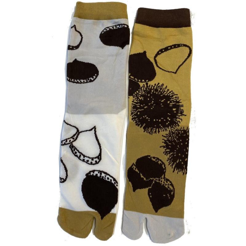 Chaussettes Japonaises  glands et chataignes asymétriques