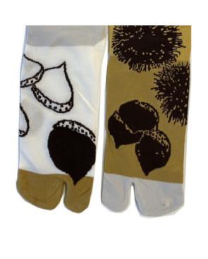 Chaussettes Japonaises  glands et chataignes asymétriques