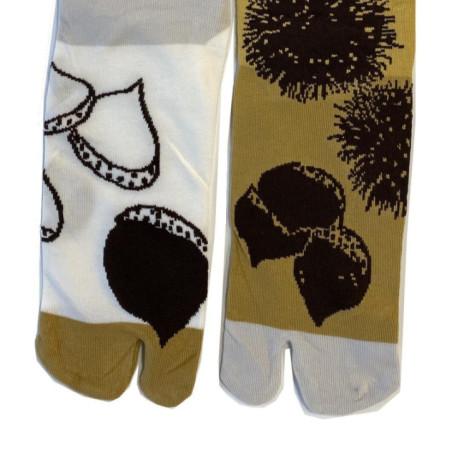 Chaussettes Japonaises  glands et chataignes asymétriques