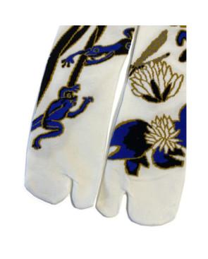 Chaussettes Japonaises Grenouilles et Libellules Bleues