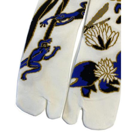 Chaussettes Japonaises Grenouilles et Libellules Bleues