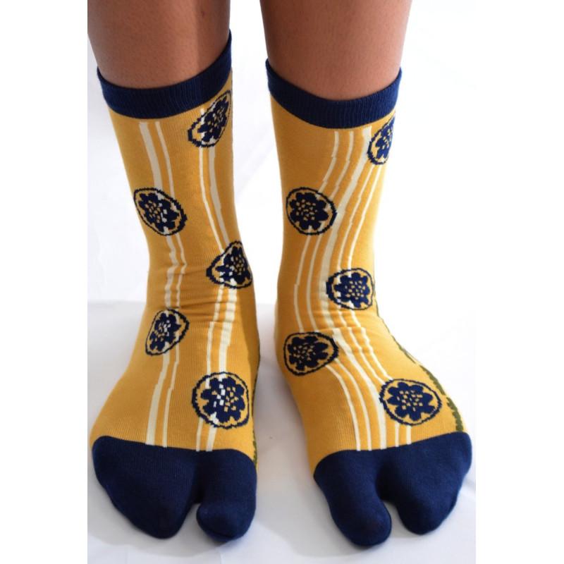 Chaussettes Japonaises Lotus Bleus