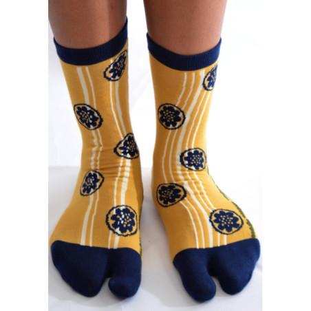 Chaussettes Japonaises Lotus Bleus