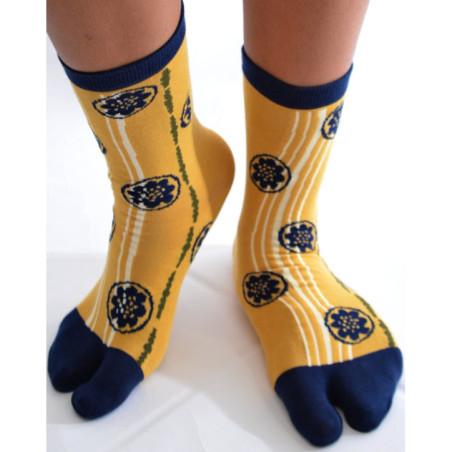 Chaussettes Japonaises Lotus Bleus