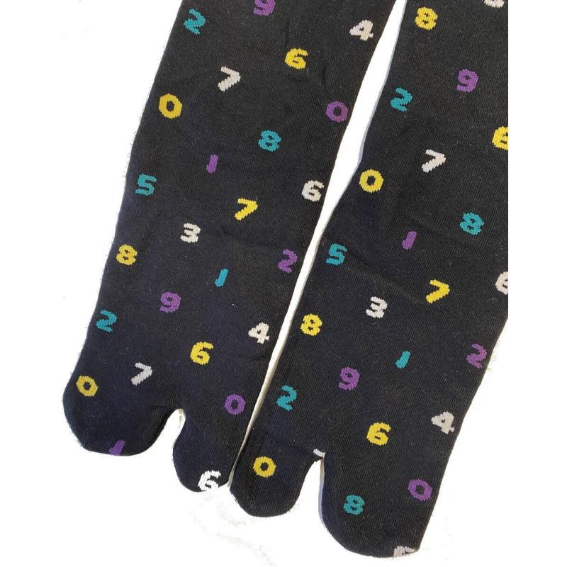 Chaussettes Japonaises Noires Chiffres ludiques
