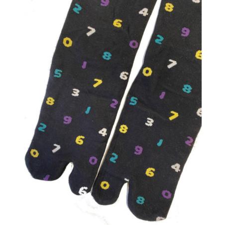 Chaussettes Japonaises Noires Chiffres ludiques