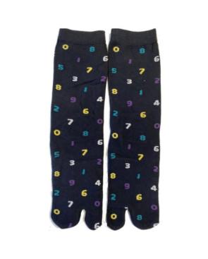 Chaussettes Japonaises Noires Chiffres ludiques