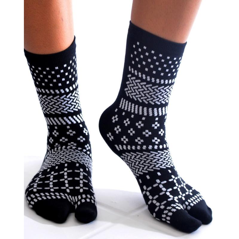 Chaussettes Japonaises Quadrillages psychédéliques