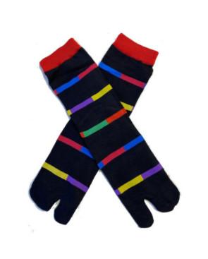 Chaussettes Japonaises à rayures façon Courréges croisé