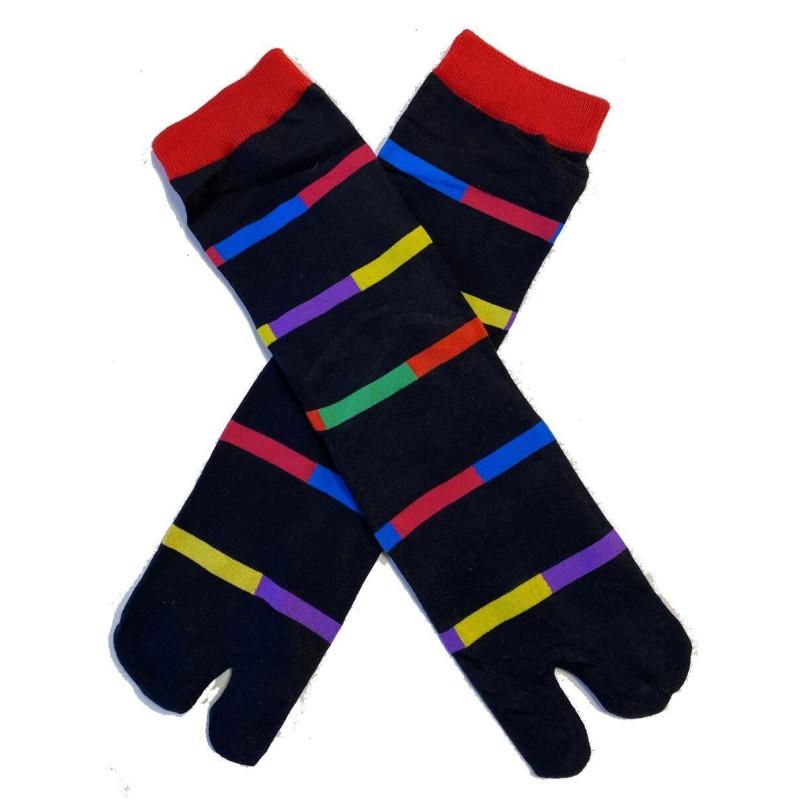 Chaussettes Japonaises à rayures façon Courréges