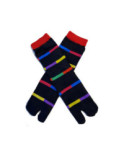 Chaussettes Japonaises à rayures façon Courréges
