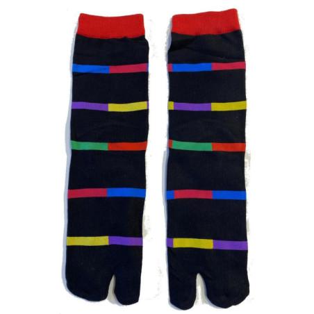 Chaussettes Japonaises à rayures façon Courréges